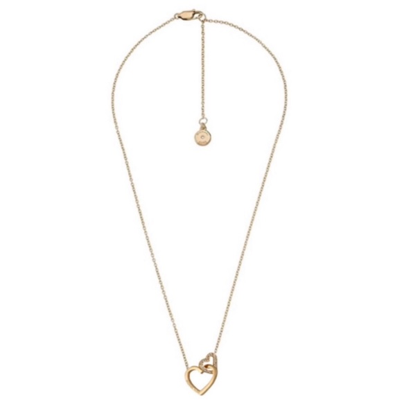 MICHAEL KORS • Gold Interlocking Open Hearts Necklace - Picture 2 of 5